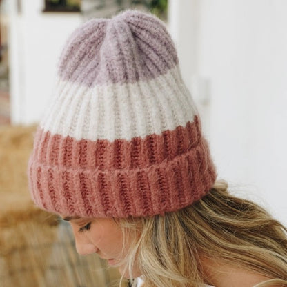 Color Block Knit Beanie